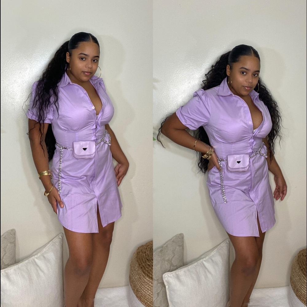 Mini purple Dress with small purse